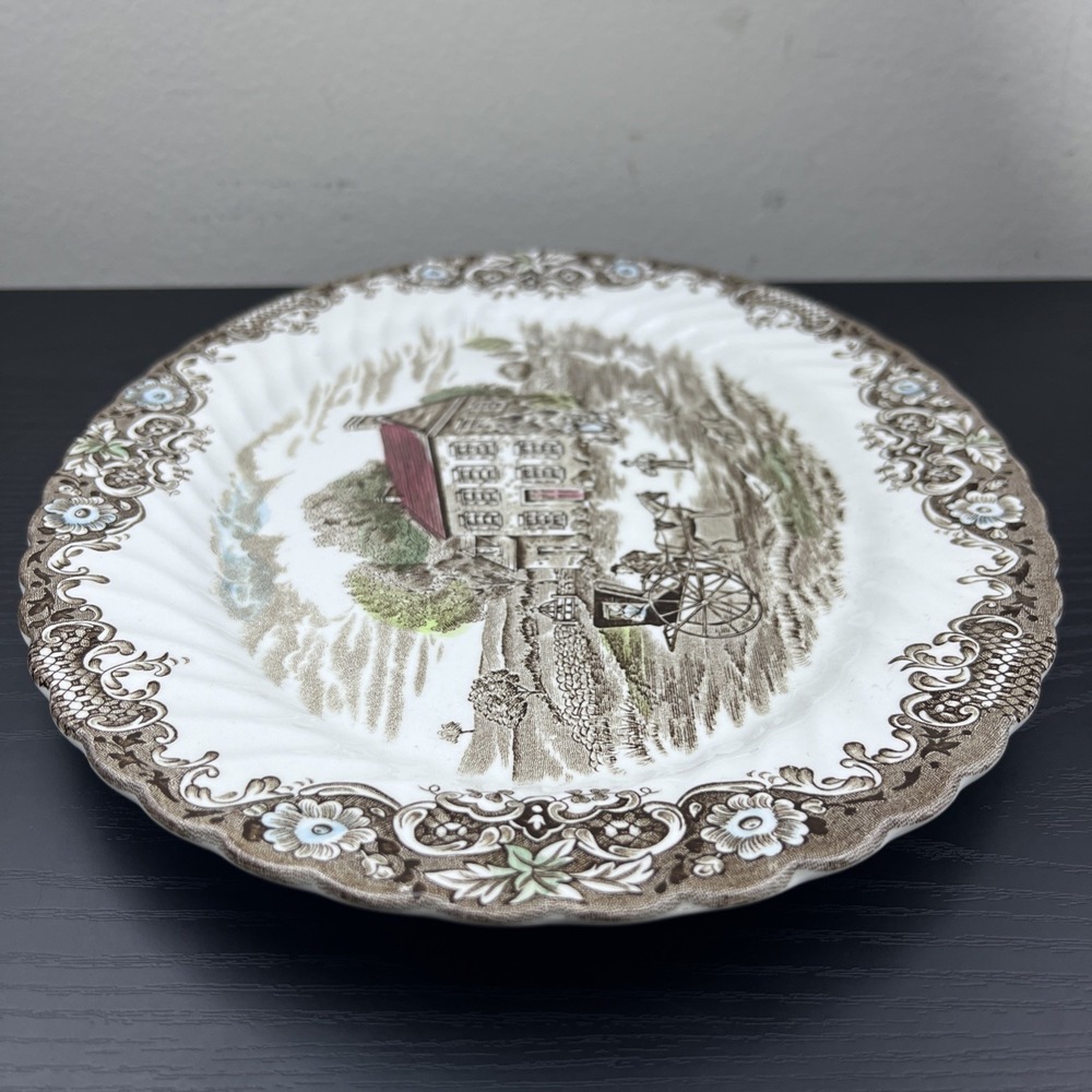 Johnson Brothers Heritage Hall Brown Penn Fieldstone 12" Oval Serving Platter - Picture 3 of 8